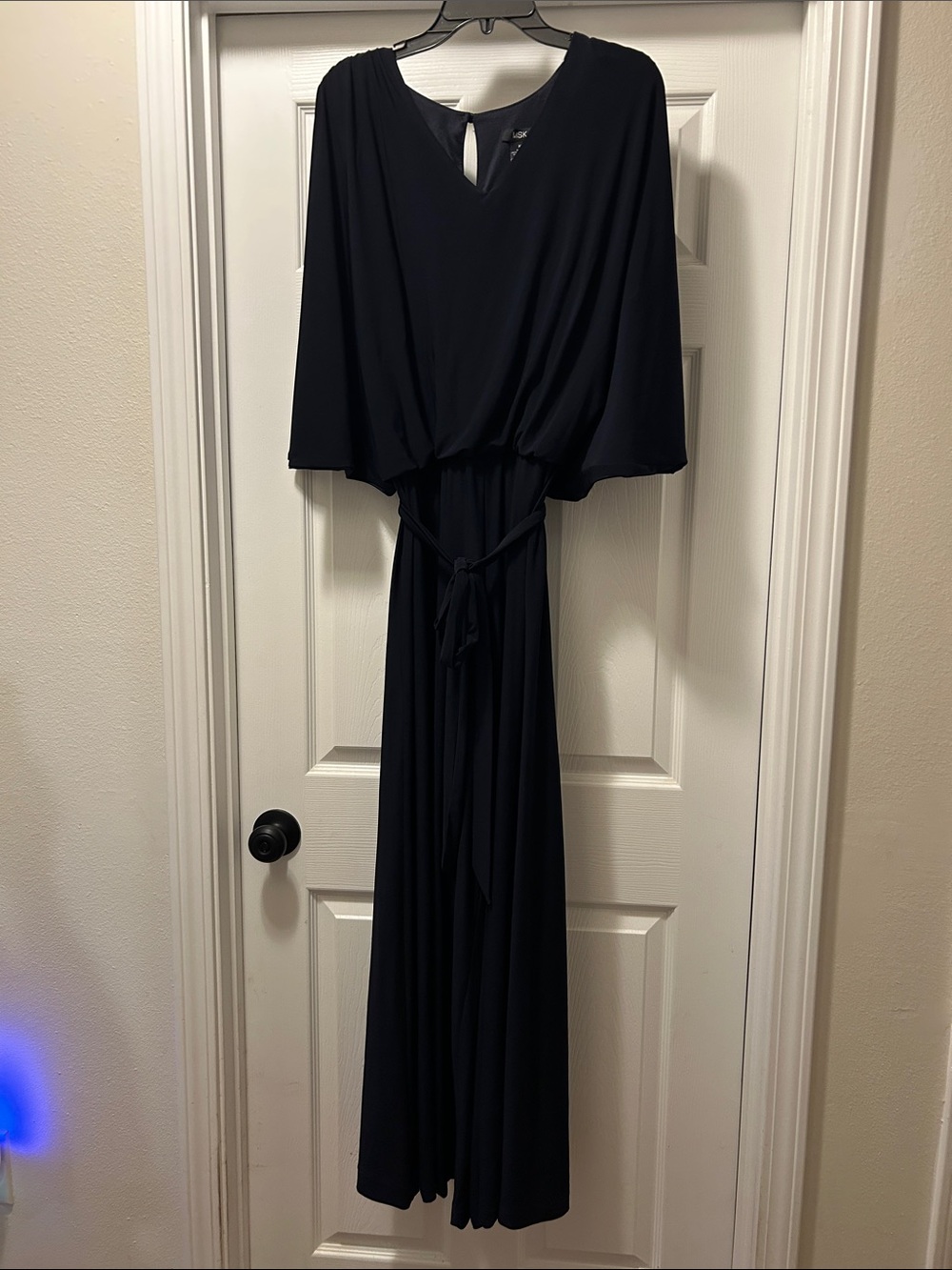 MSK Black Flowy Dolman-Sleeve Jumpsuit with Waist Tie